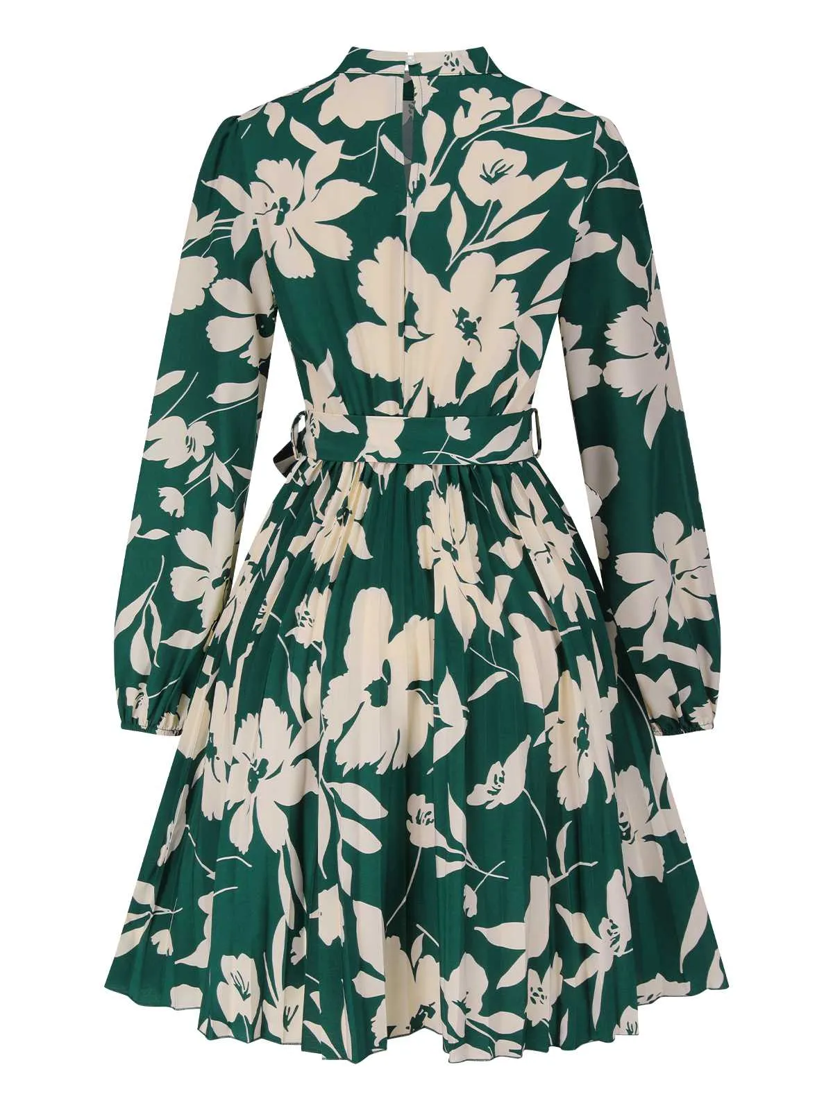 1940s Floral Belted Pleated Dress sold by Retro Stage product image thumbnail 3