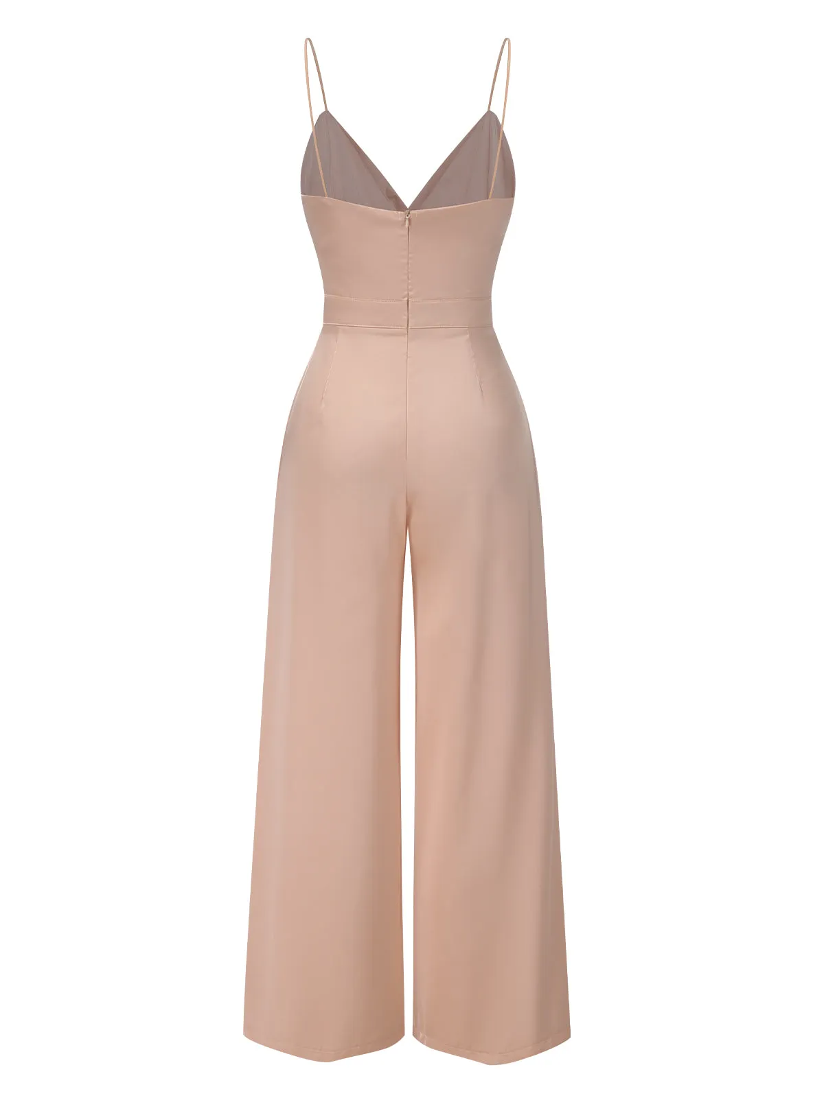 Pink 1930s Satin Spaghetti Straps Jumpsuit sold by Retro Stage product image thumbnail 3