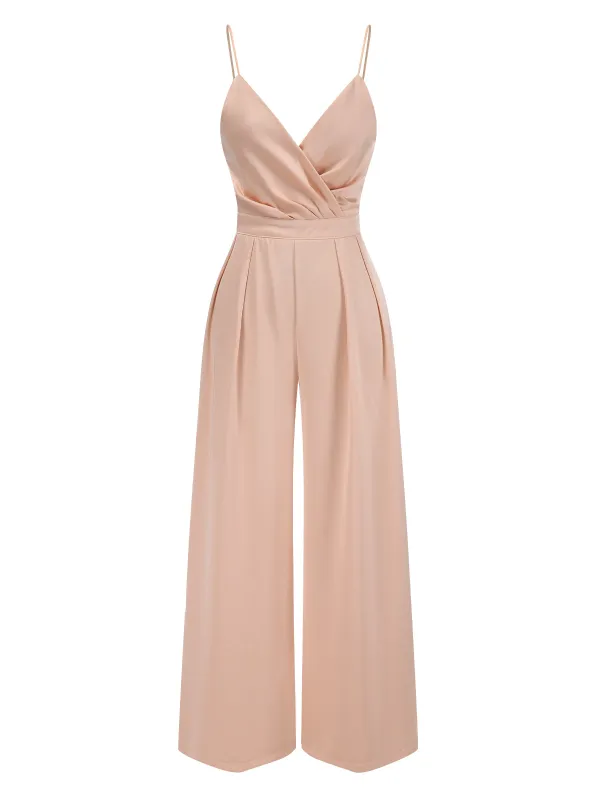 Pink 1930s Satin Spaghetti Straps Jumpsuit sold by Retro Stage