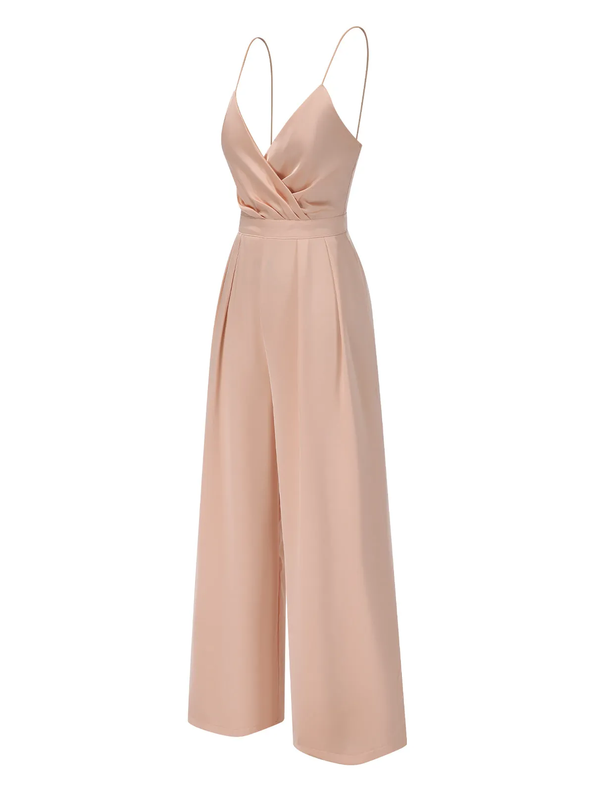 Pink 1930s Satin Spaghetti Straps Jumpsuit sold by Retro Stage product image thumbnail 2