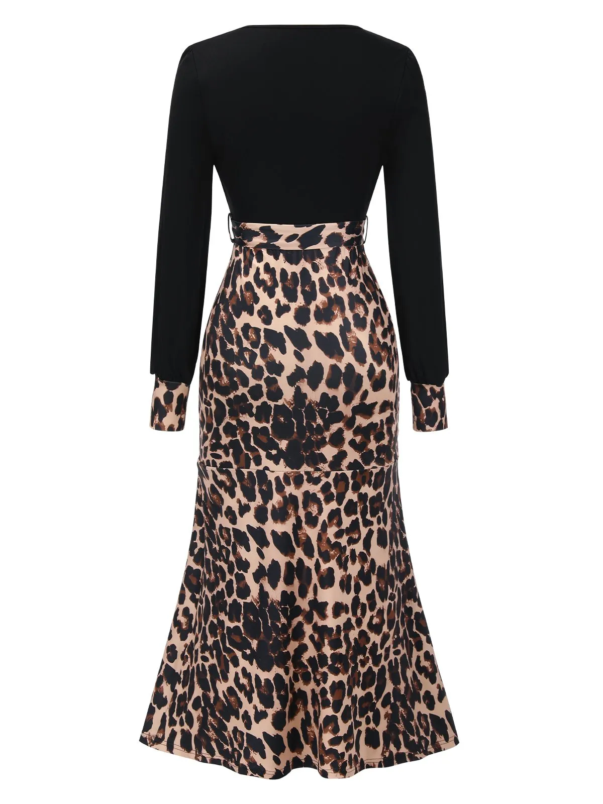 Black 1930s Leopard Patchwork Mermaid Dress sold by Retro Stage product image thumbnail 2