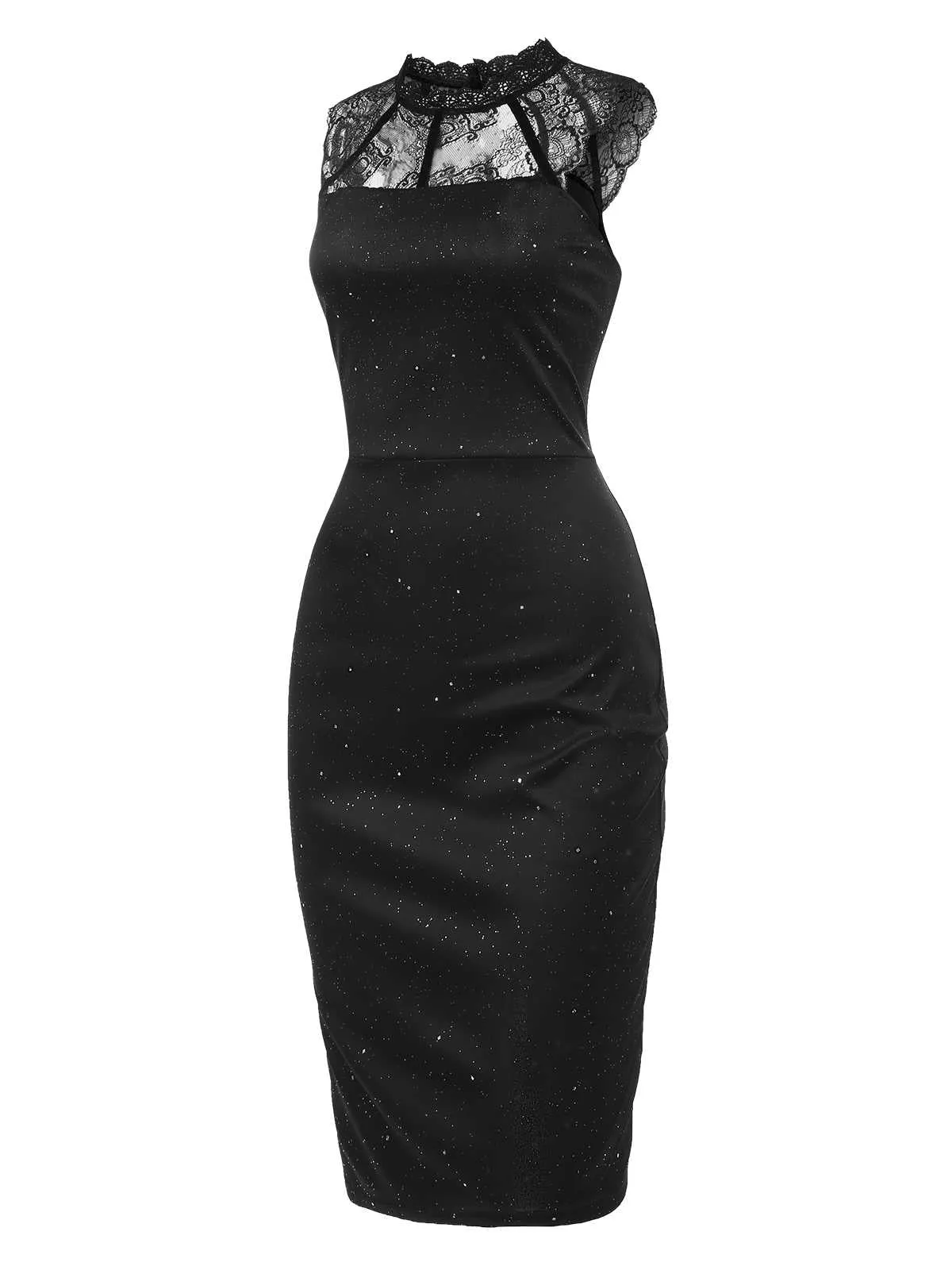 Black 1960s Lace Sleeveless Bodycon Dress sold by Retro Stage product image thumbnail 2