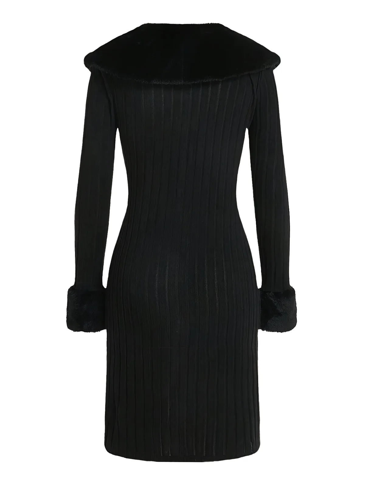 Black 1960s Fur Collar Cuffs Coat sold by Retro Stage product image thumbnail 3