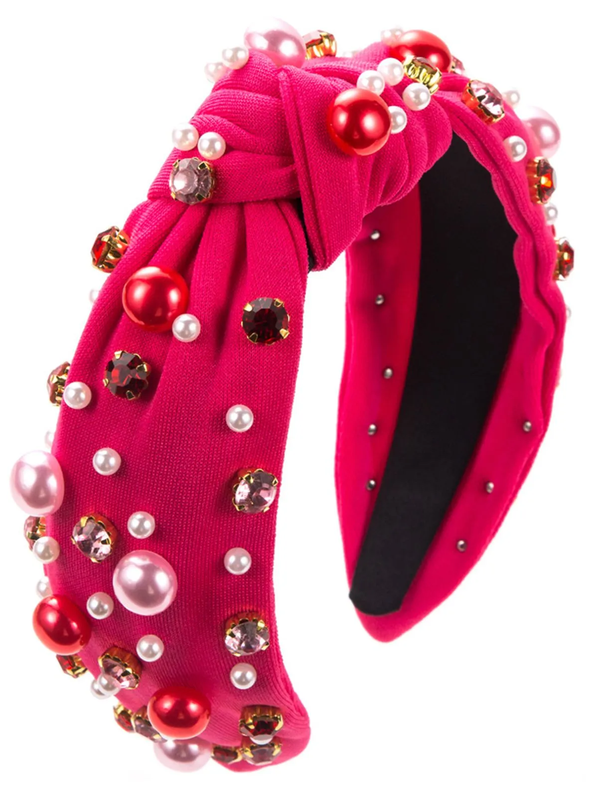 Radiant Pearl Gem-Studded Knotted Headband sold by Retro Stage product image thumbnail 3