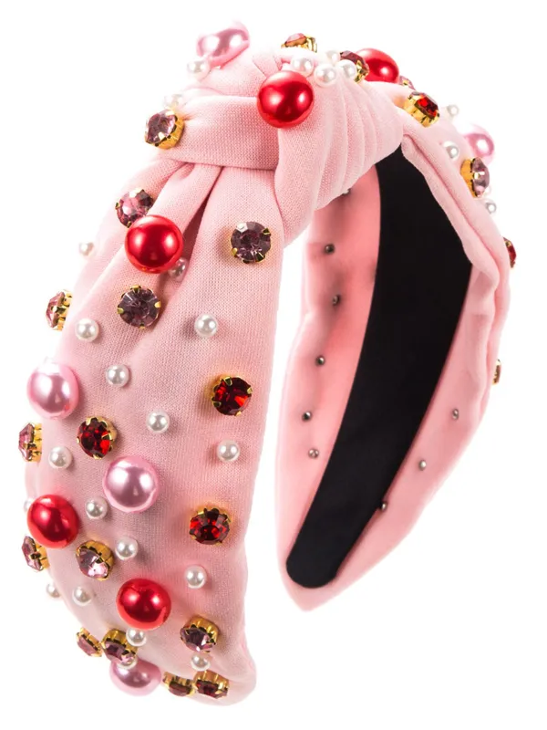 Radiant Pearl Gem-Studded Knotted Headband sold by Retro Stage
