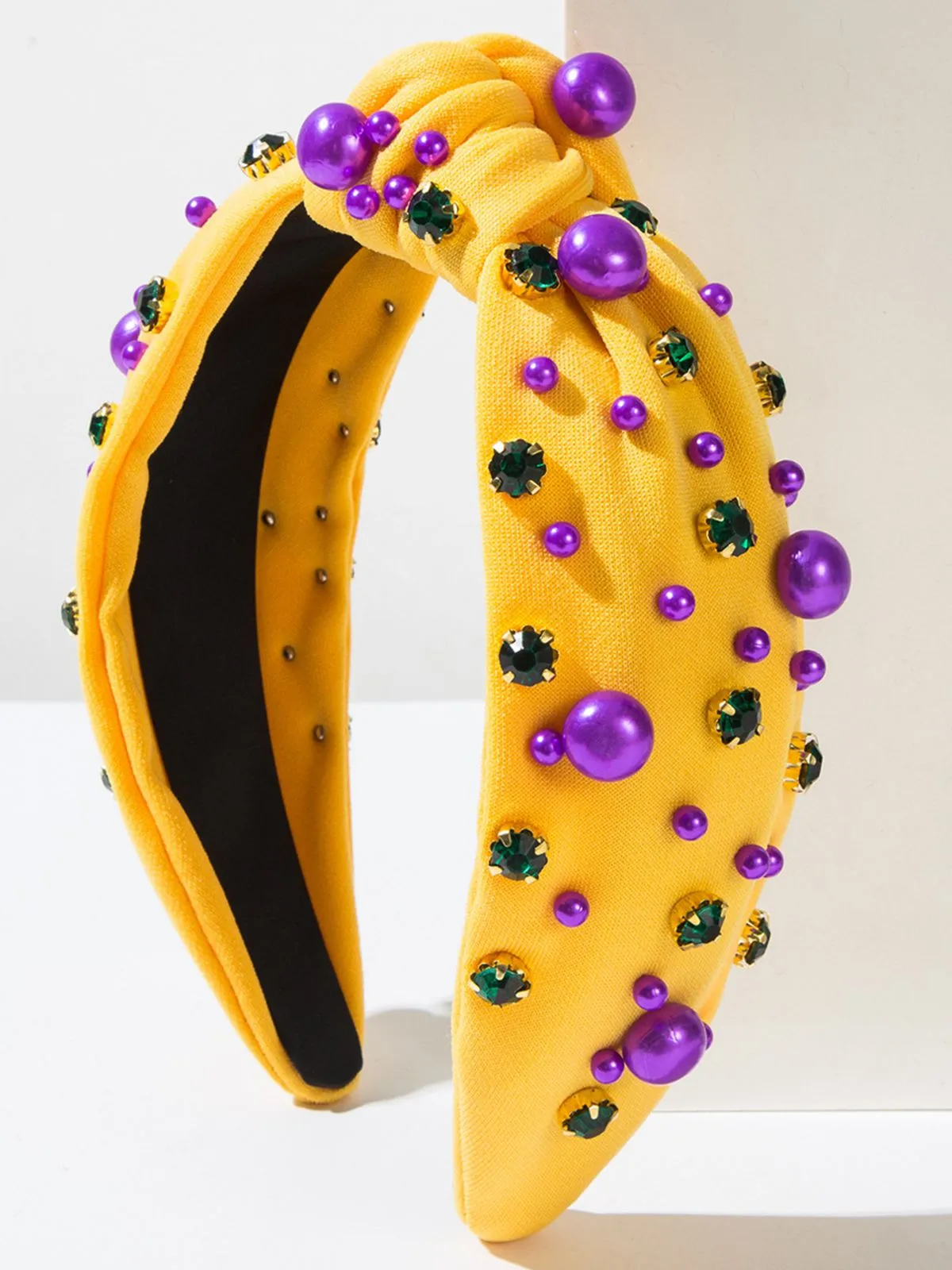 Radiant Pearl Gem-Studded Knotted Headband sold by Retro Stage product image thumbnail 4