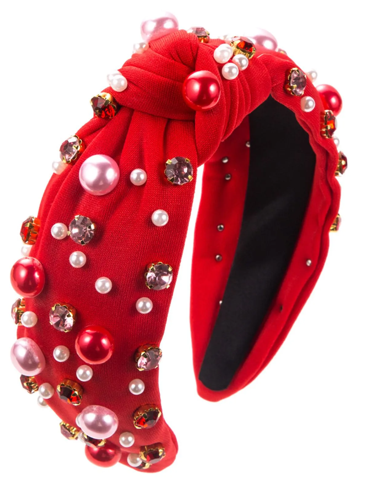 Radiant Pearl Gem-Studded Knotted Headband sold by Retro Stage product image thumbnail 2