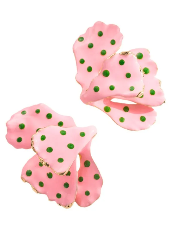 Vintage Polka Dots Petal Earrings sold by Retro Stage