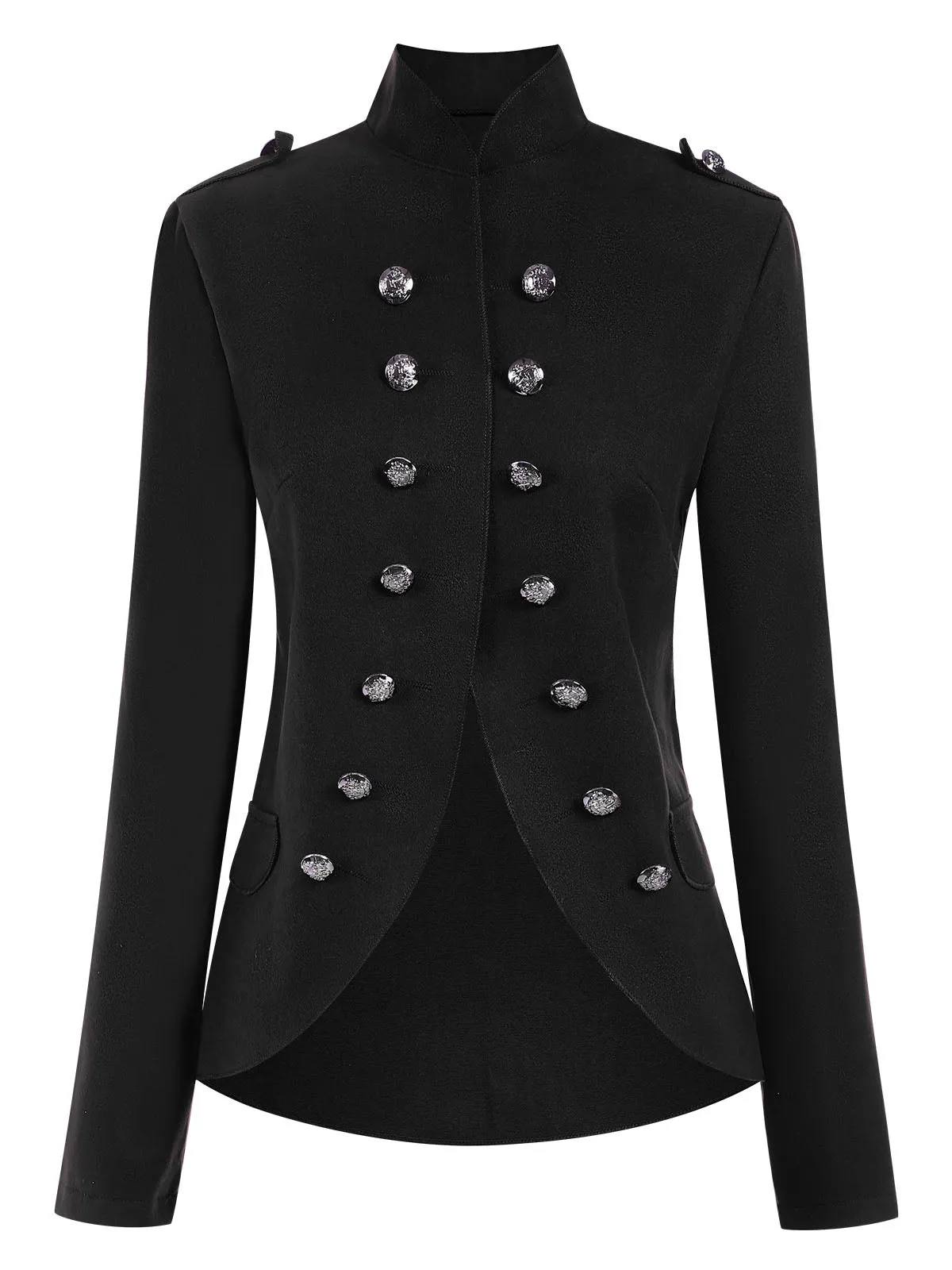 1950s Solid Stand Collar Double Breasted Coat sold by Retro Stage product image thumbnail 5