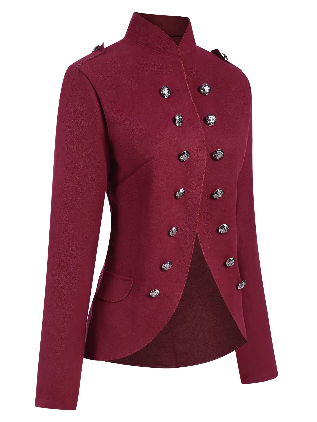 1950s Solid Stand Collar Double Breasted Coat sold by Retro Stage product image thumbnail 2