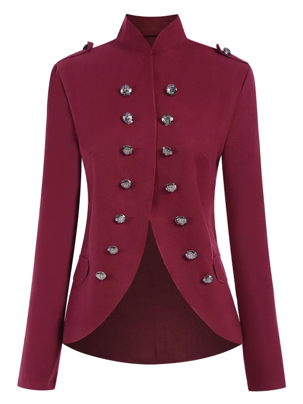 1950s Solid Stand Collar Double Breasted Coat sold by Retro Stage