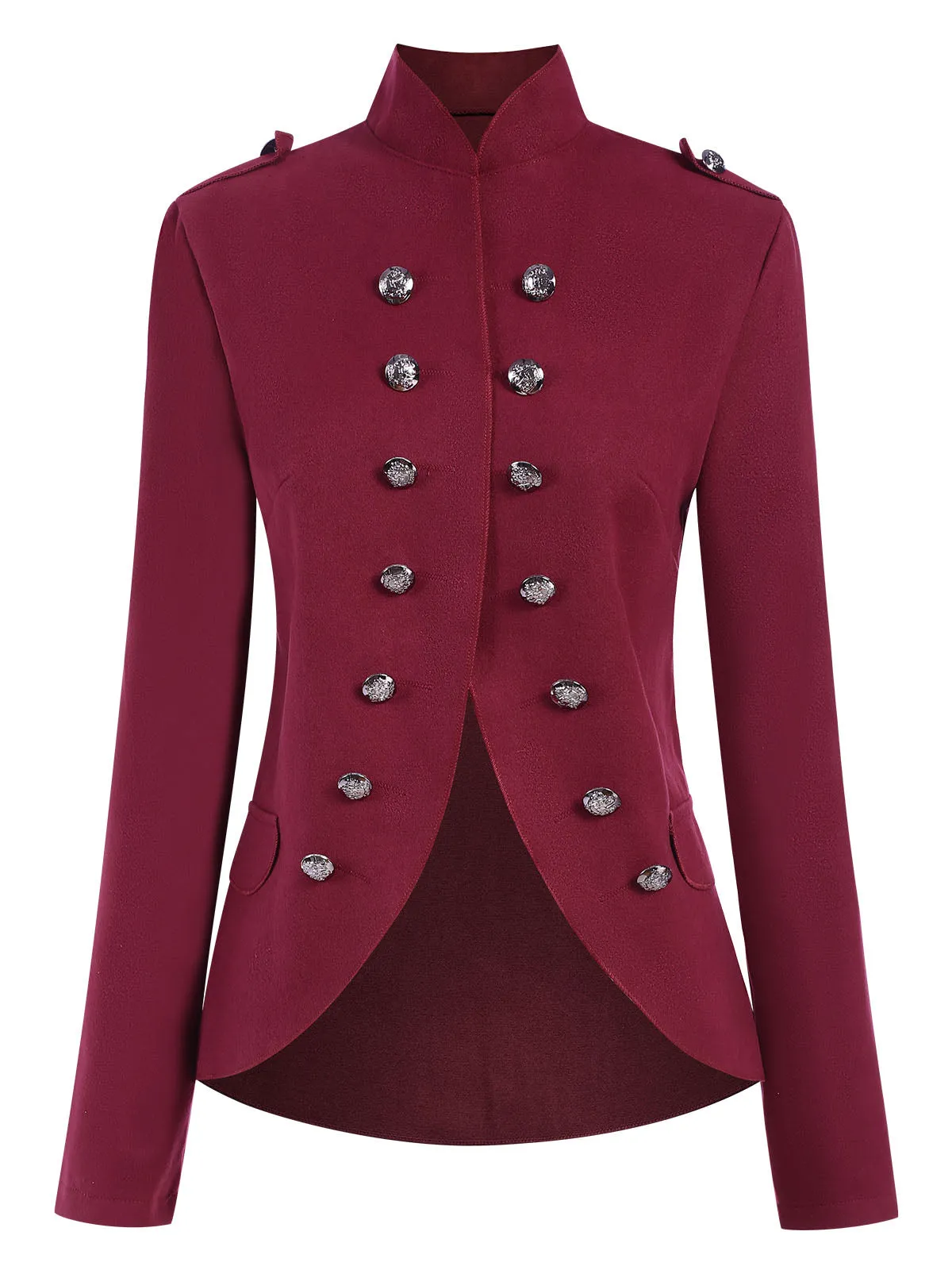 1950s Solid Stand Collar Double Breasted Coat sold by Retro Stage