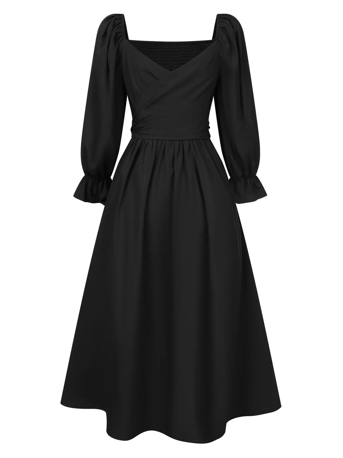 1940s Ruffle Wrap Reversible Puff Sleeve Dress sold by Retro Stage product image thumbnail 2