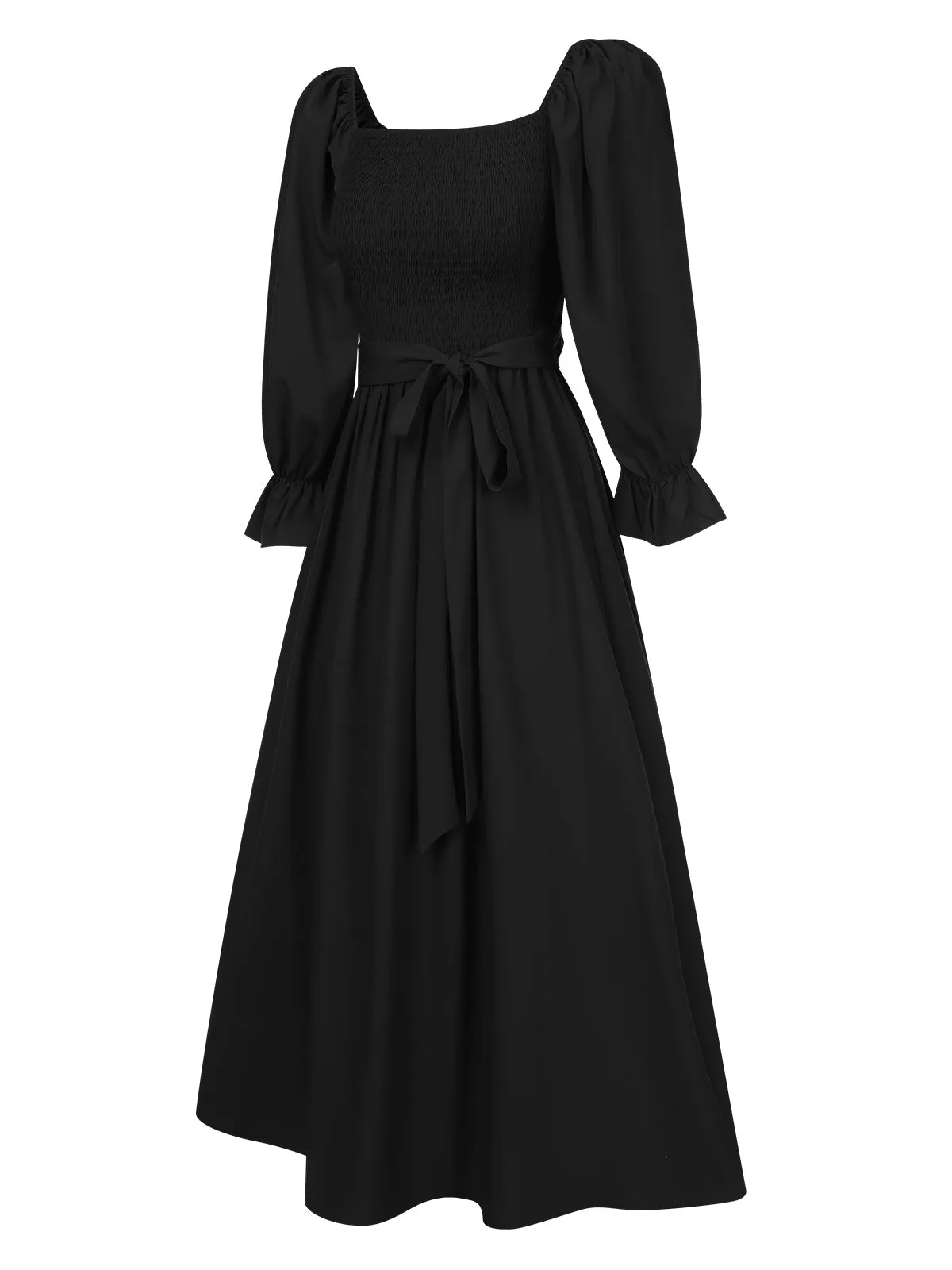 1940s Ruffle Wrap Reversible Puff Sleeve Dress sold by Retro Stage product image thumbnail 3