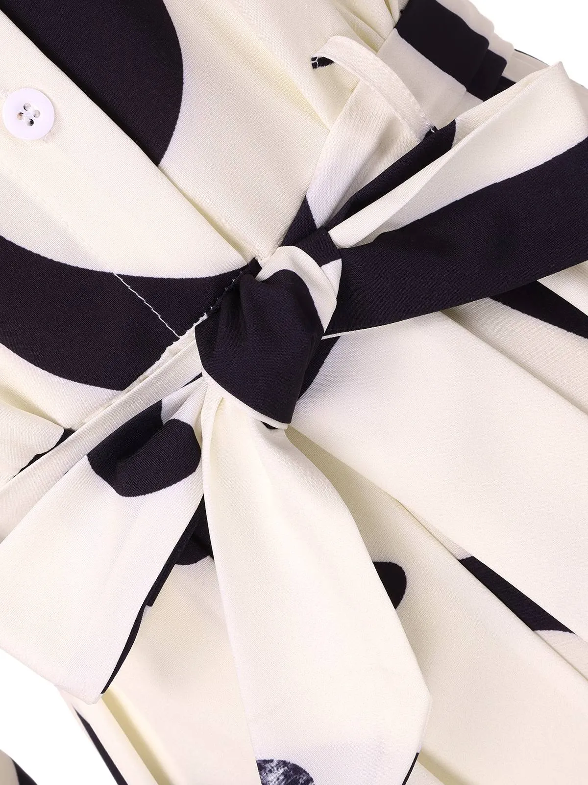 White 1930s Random Brush Ink Lapel Jumpsuit sold by Retro Stage product image thumbnail 4