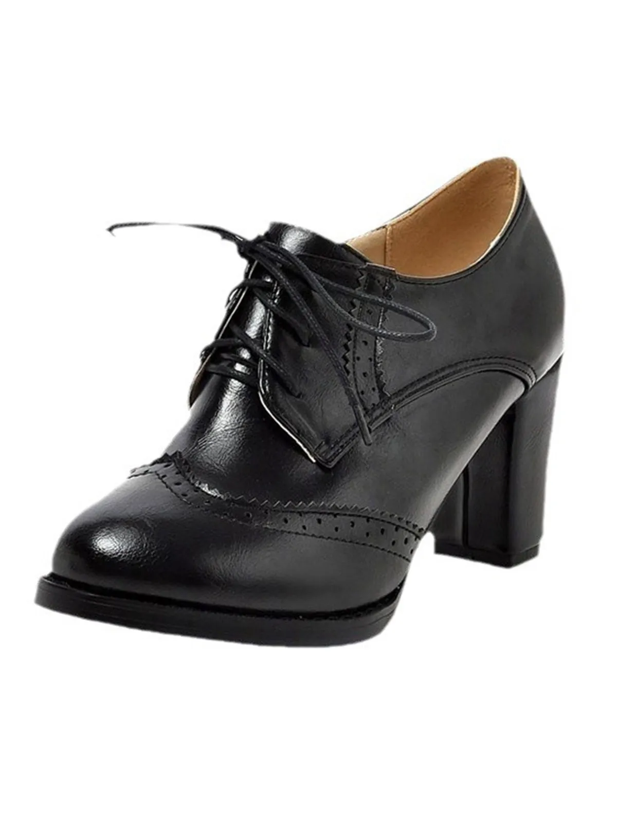 Vintage Leather Lace-Up High Heels sold by Retro Stage product image thumbnail 3