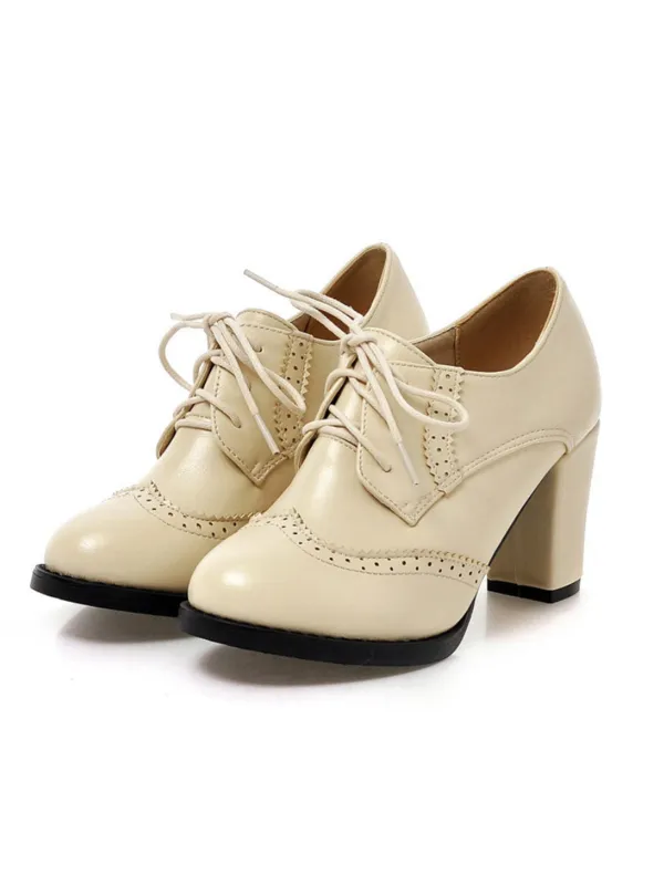 Vintage Leather Lace-Up High Heels sold by Retro Stage