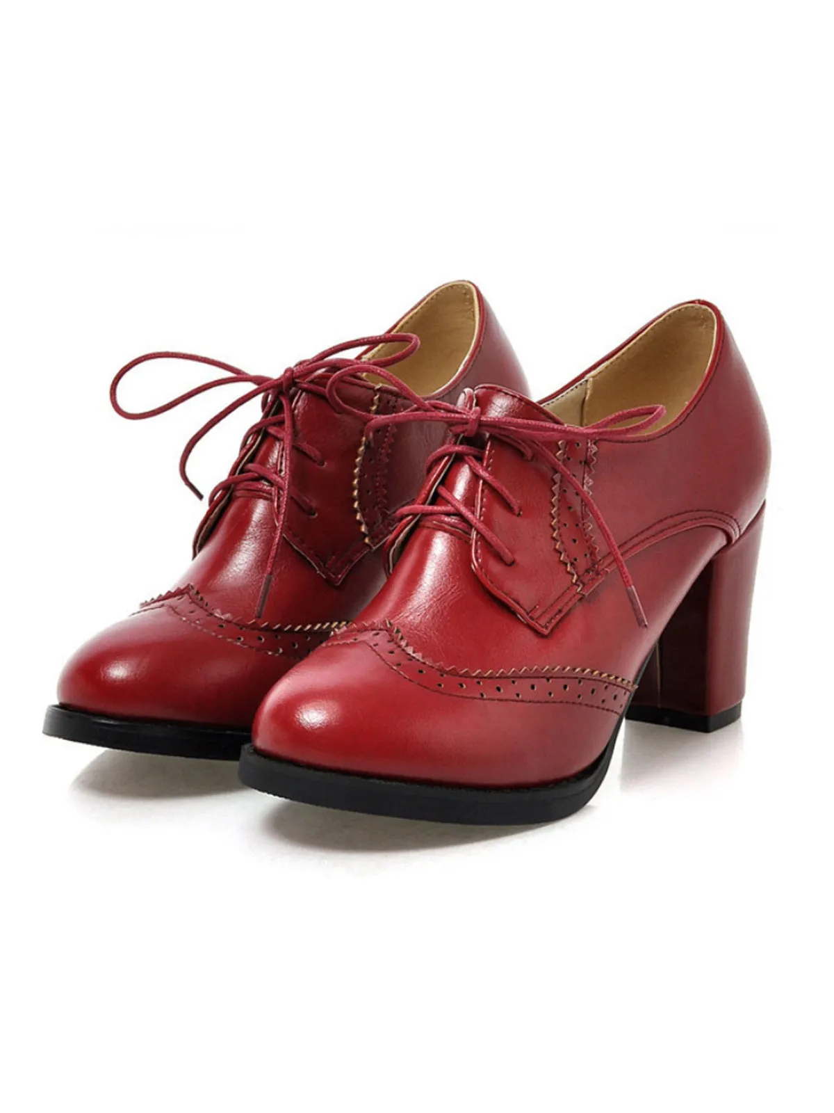 Vintage Leather Lace-Up High Heels sold by Retro Stage product image thumbnail 2