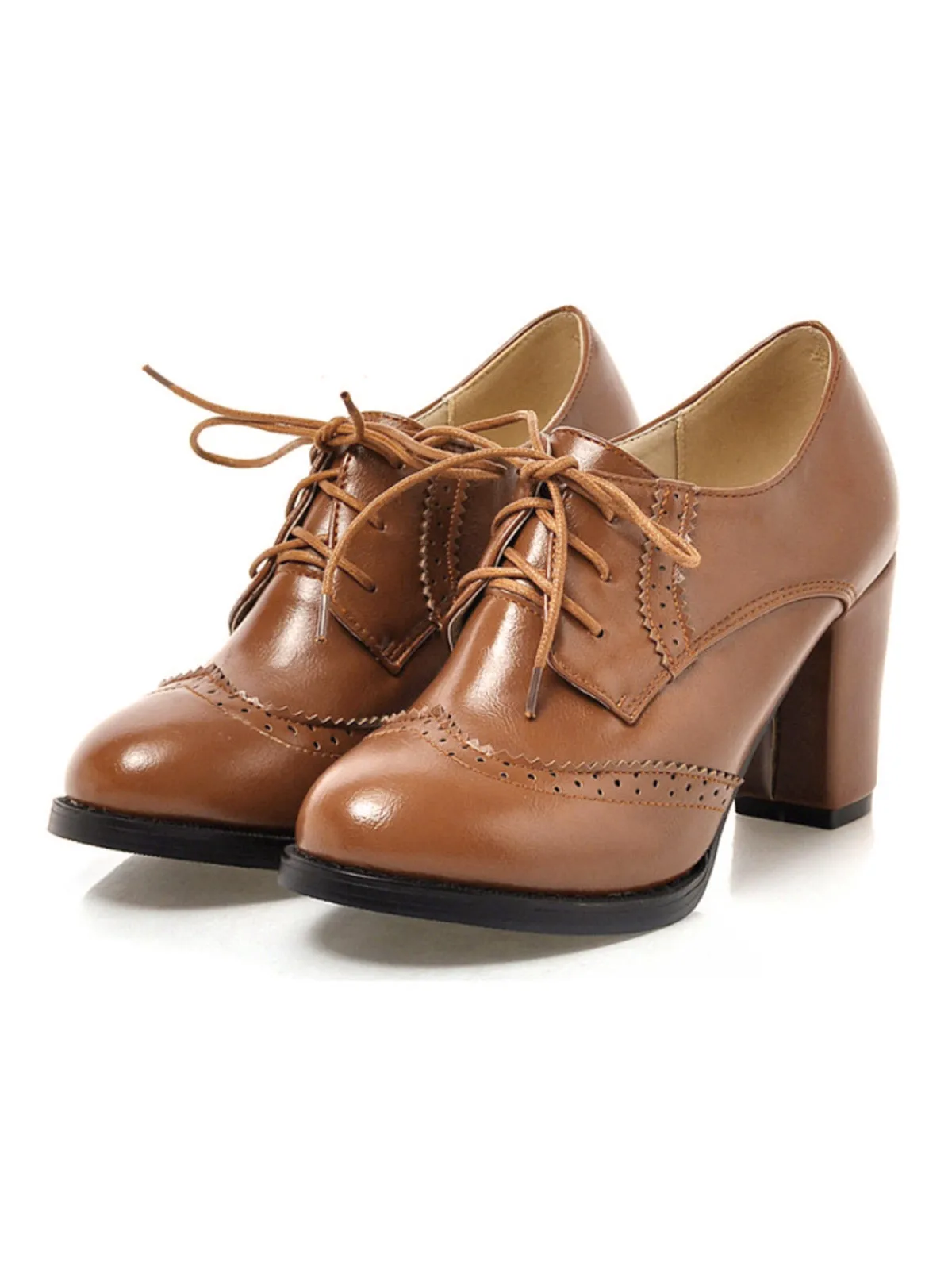 Vintage Leather Lace-Up High Heels sold by Retro Stage product image thumbnail 4