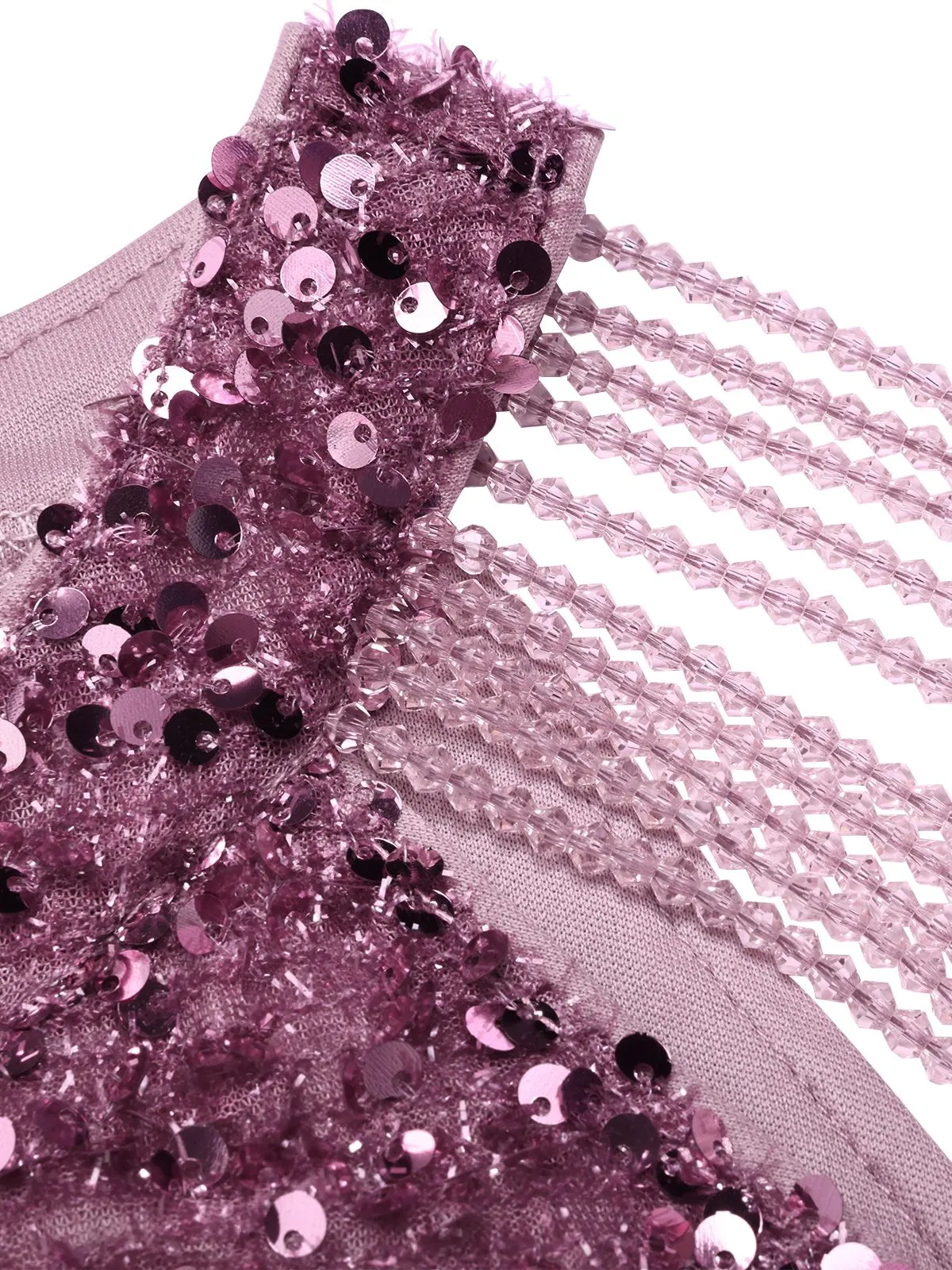 Pink 1960s Solid Sequined Beaded Sleeves Dress sold by Retro Stage product image thumbnail 4