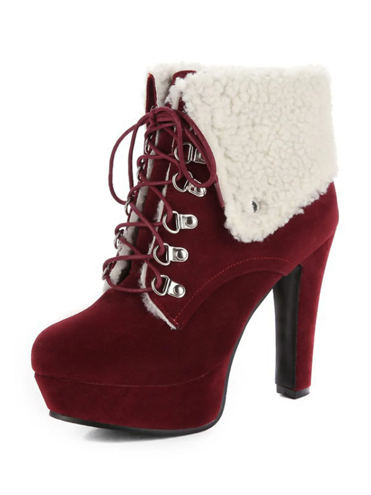 Vintage Suede Faux Fur High Heel Ankle Boots sold by Retro Stage product image thumbnail 2