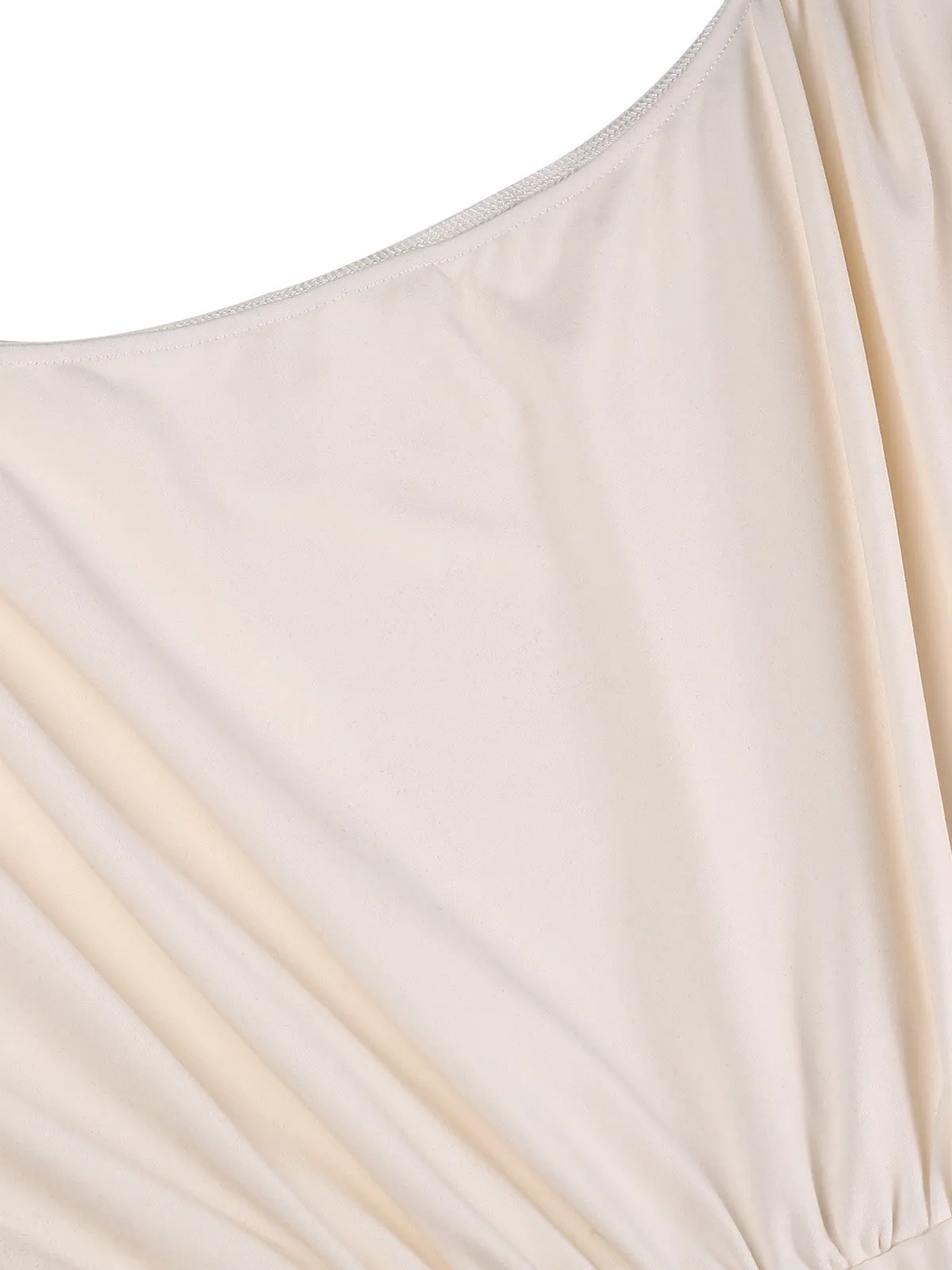 Beige 1930s Solid Plush Cuff Mermaid Dress sold by Retro Stage product image thumbnail 4