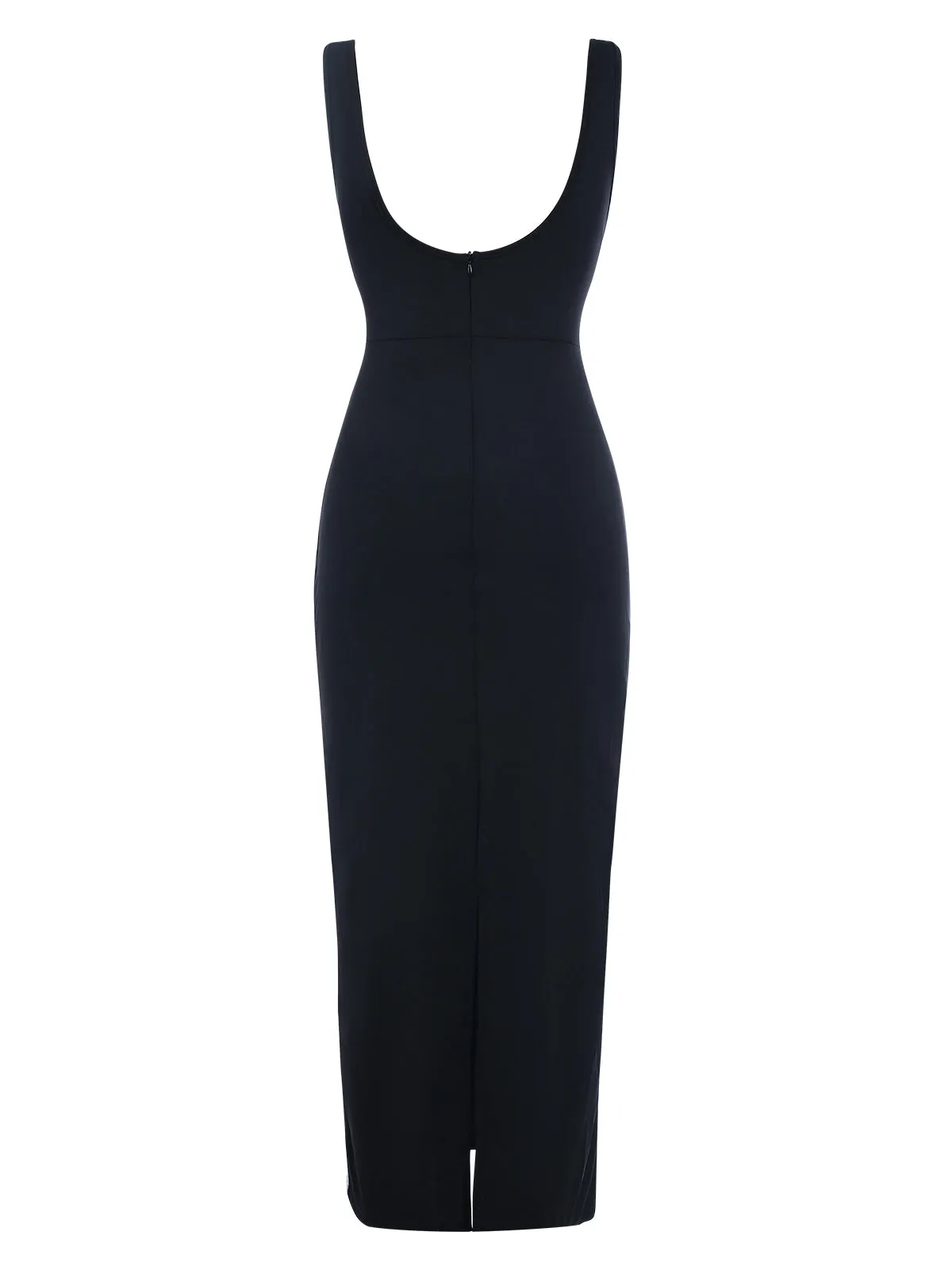 Black 1930s Binding Square Neck Bodycon Dress sold by Retro Stage product image thumbnail 3