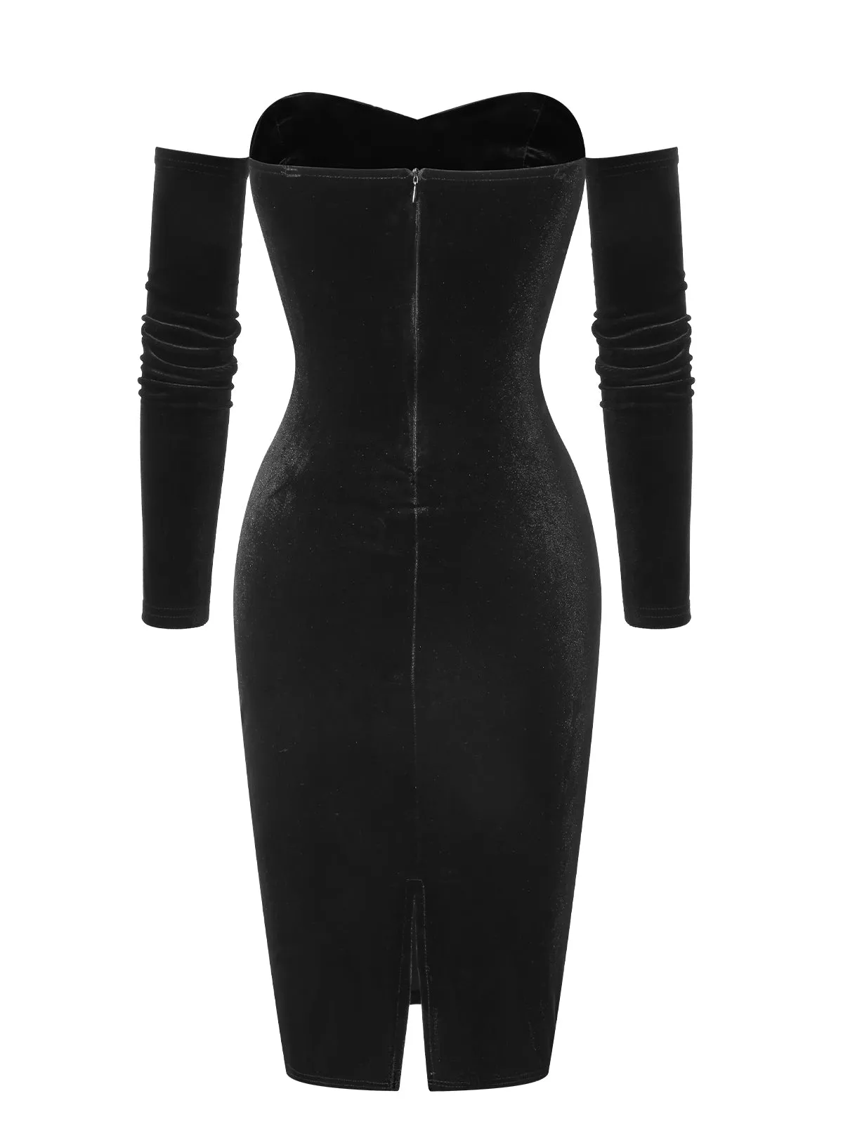 Black 1960s Heart Shape Sequined Patchwork Dress sold by Retro Stage product image thumbnail 3