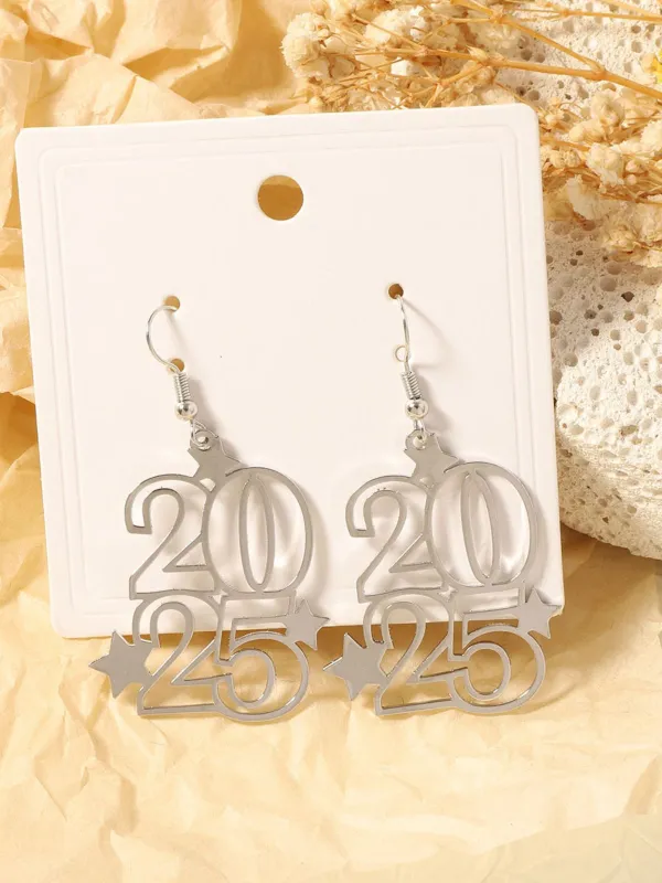 Hollow Numbers 2025 New Year's Eve Earrings sold by Retro Stage
