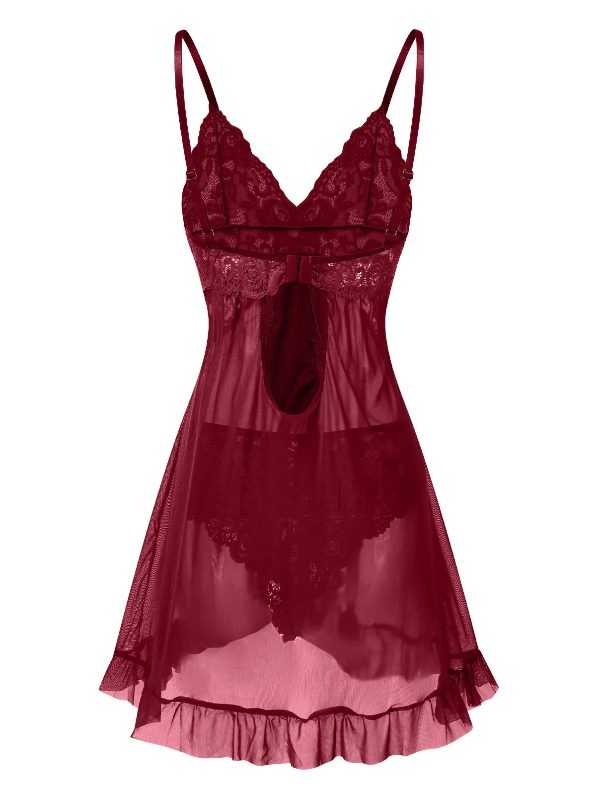 1950s Spaghetti Straps Lace Sheer Nightdress sold by Retro Stage product image thumbnail 4