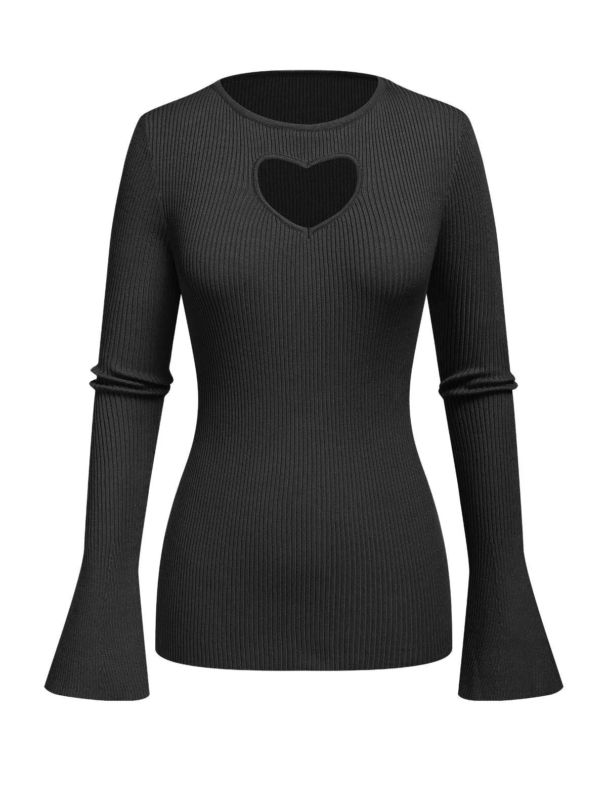 1970s Heart Cutout Knitted Solid Sweater sold by Retro Stage product image thumbnail 4