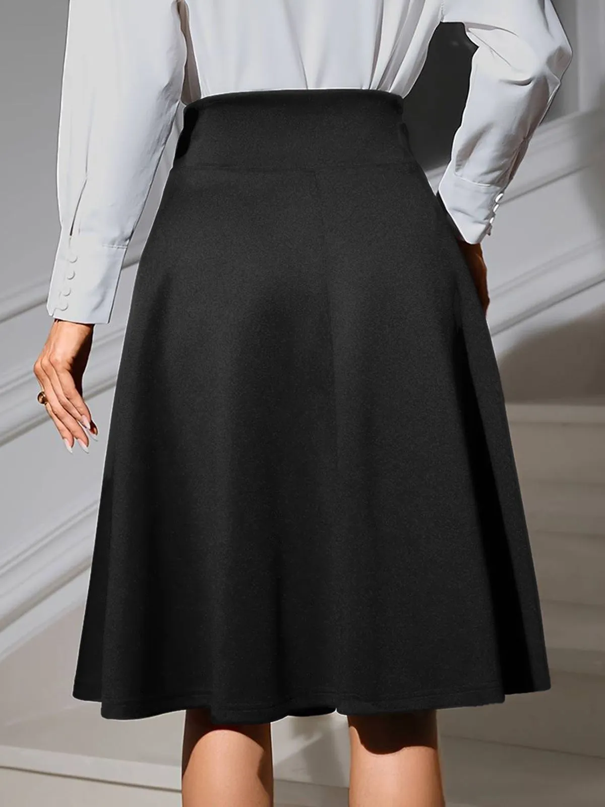 1940s Solid High Waist Lace-Up Skirt sold by Retro Stage product image thumbnail 4