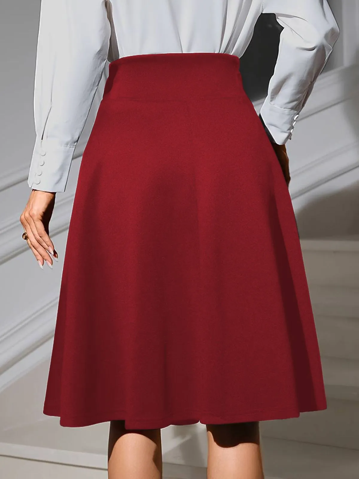 1940s Solid High Waist Lace-Up Skirt sold by Retro Stage product image thumbnail 2