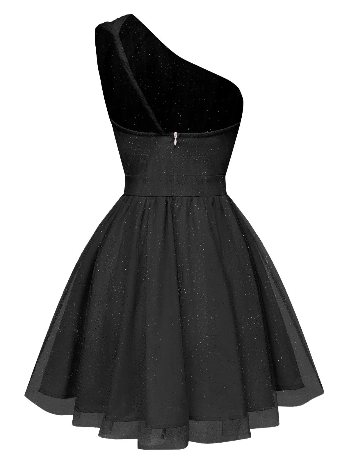 1960s Solid Mesh One Shoulder Dress sold by Retro Stage product image thumbnail 3