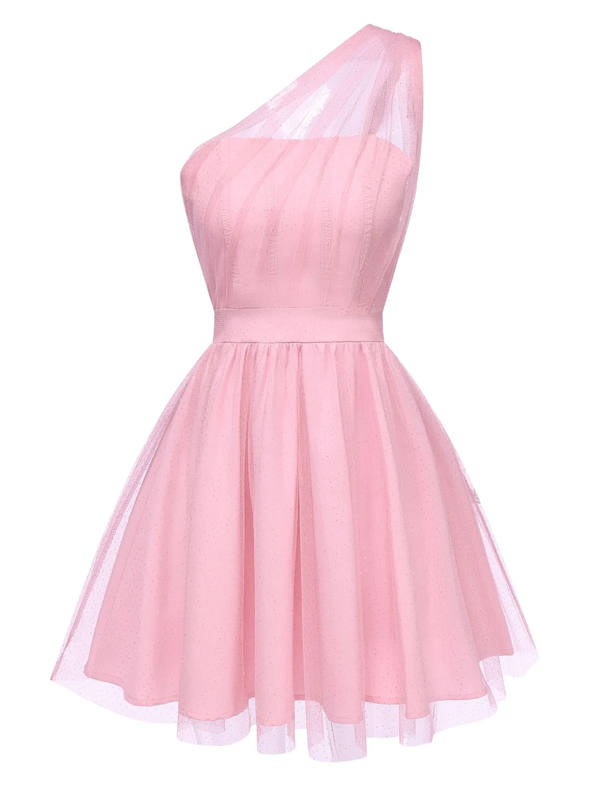 1960s Solid Mesh One Shoulder Dress sold by Retro Stage product image thumbnail 5