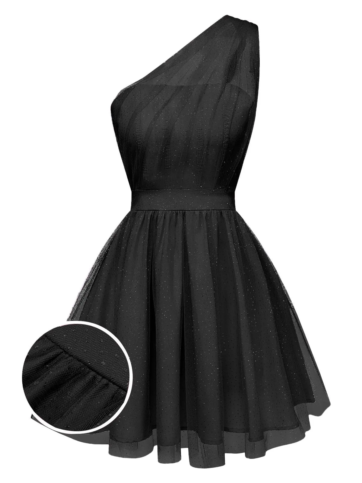 1960s Solid Mesh One Shoulder Dress sold by Retro Stage