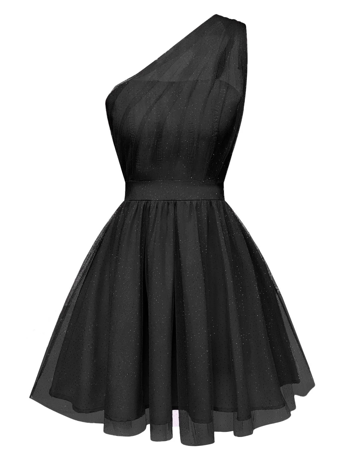 1960s Solid Mesh One Shoulder Dress sold by Retro Stage product image thumbnail 2