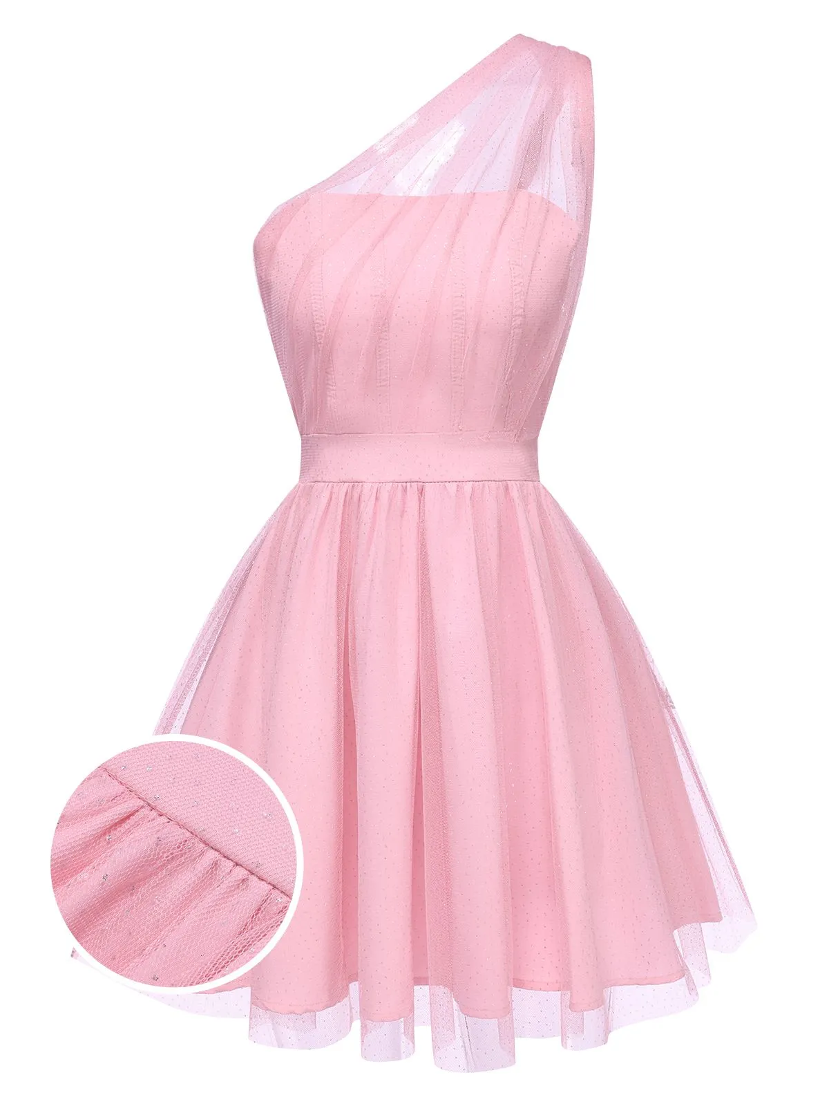 1960s Solid Mesh One Shoulder Dress sold by Retro Stage product image thumbnail 4