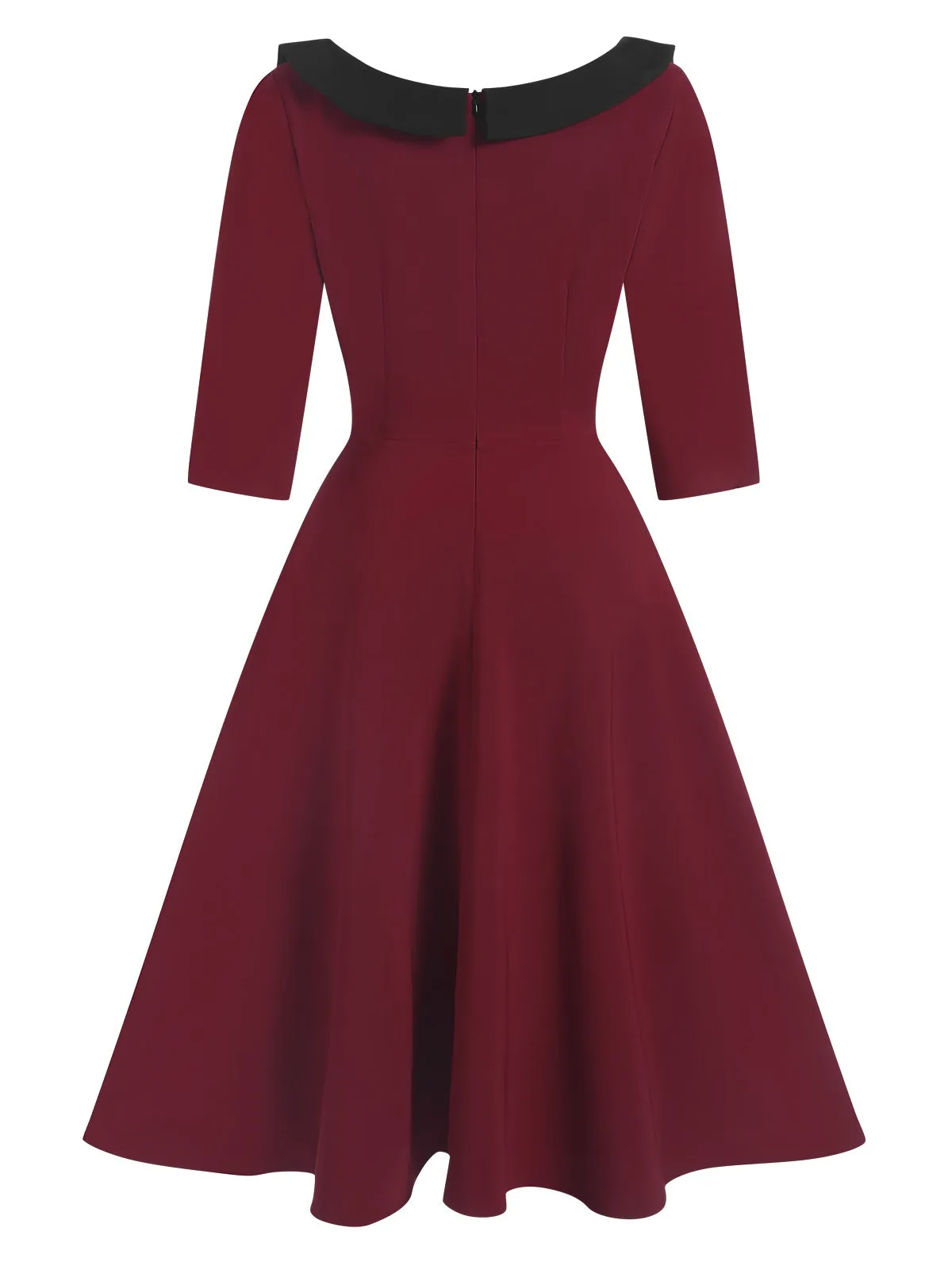 1950s Solid Irregular Collar Half Sleeves Dress sold by Retro Stage product image thumbnail 3