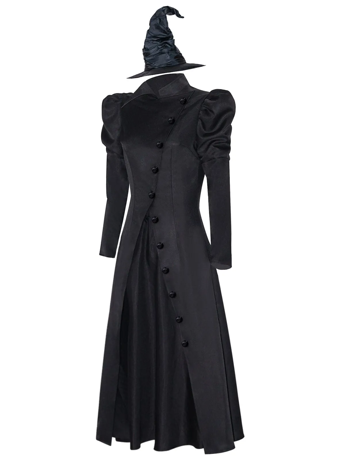 Black 1940s Wicked-Inspired Elphaba Witch Costume With Hat sold by Retro Stage product image thumbnail 4