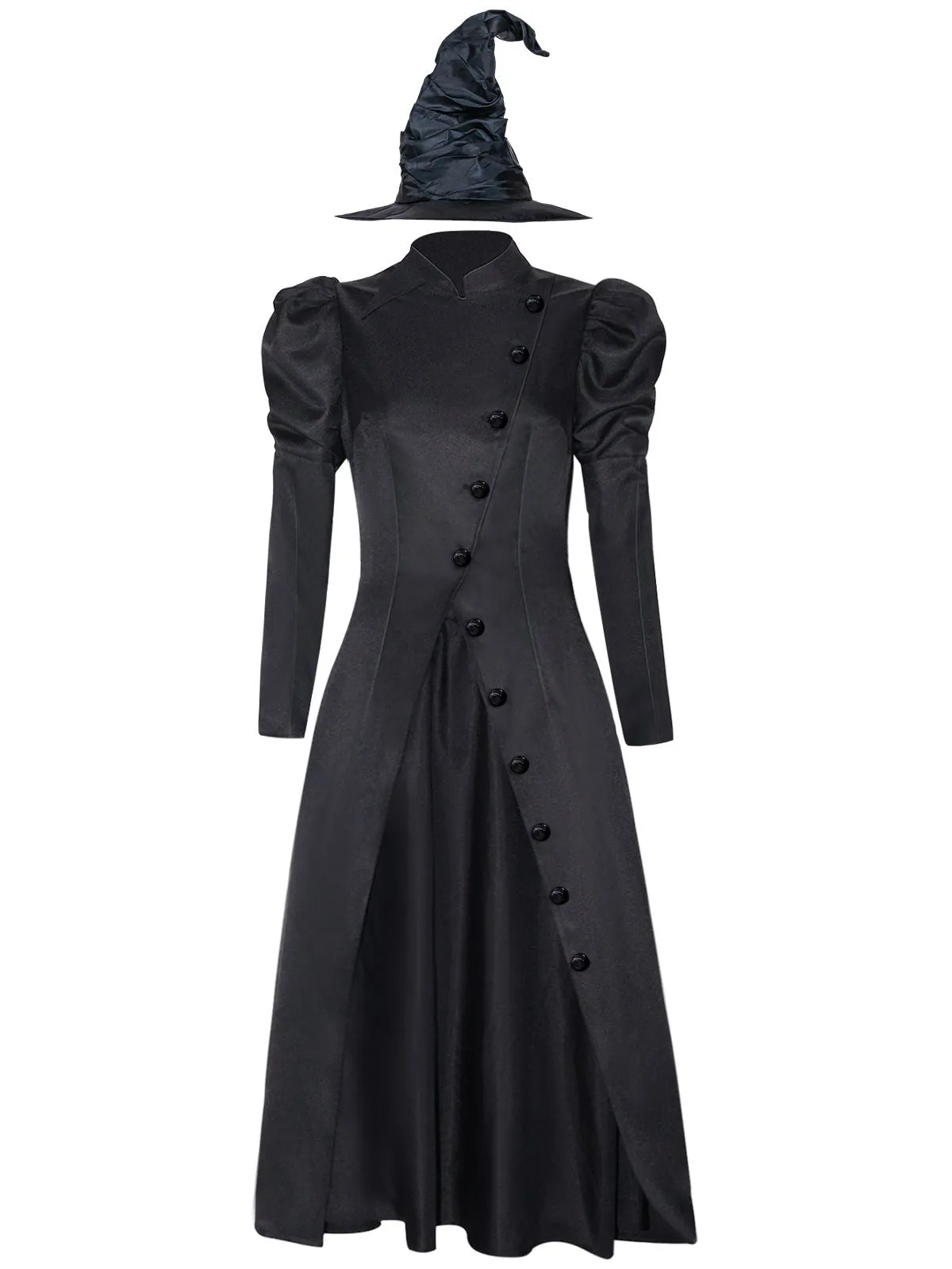 Black 1940s Wicked-Inspired Elphaba Witch Costume With Hat sold by Retro Stage product image thumbnail 2