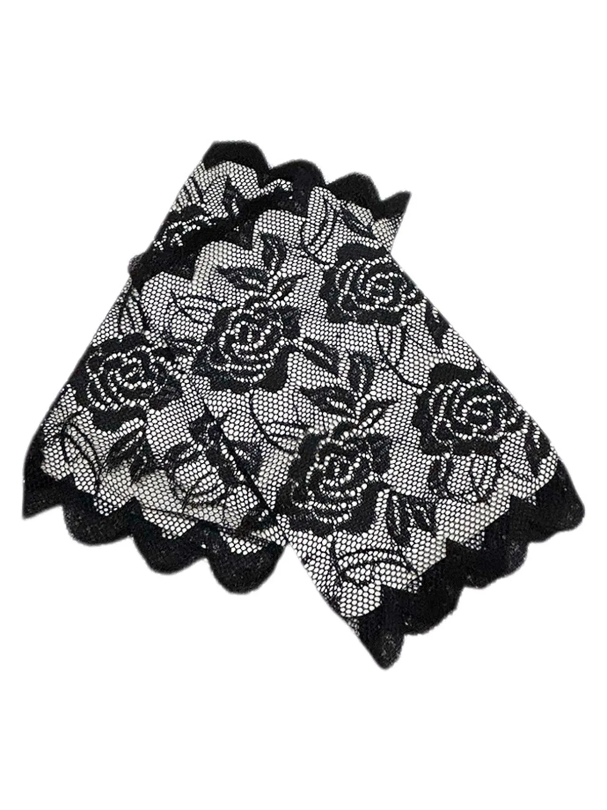 Vintage Rose Lace Fingerless Gloves sold by Retro Stage product image thumbnail 2