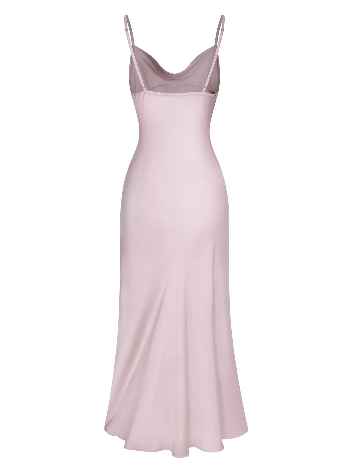 Pink 1960s Solid Satin Ruffled Tulip Nightdress sold by Retro Stage product image thumbnail 3