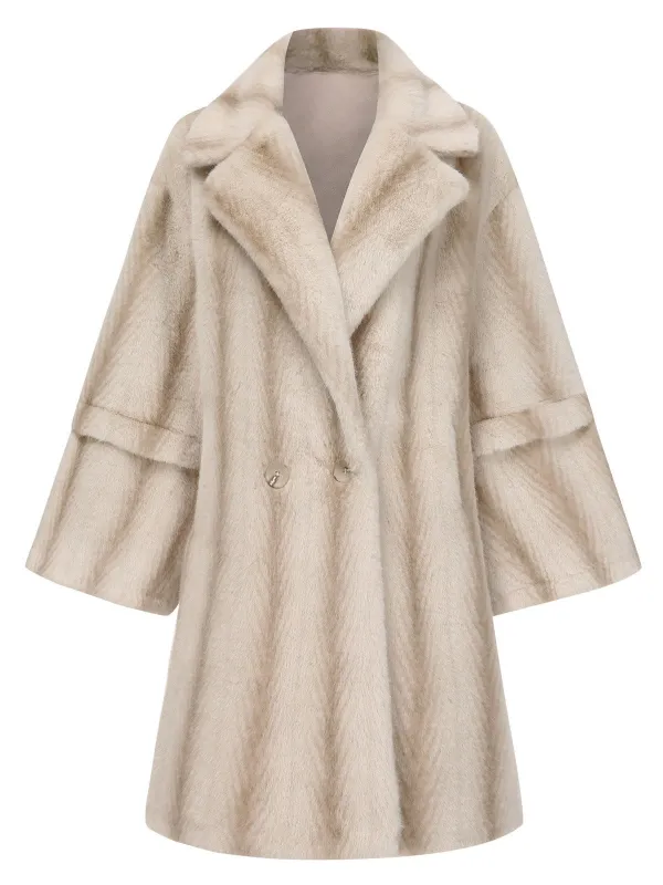 Beige 1950s Faux Fur Lapel Plush Coat sold by Retro Stage