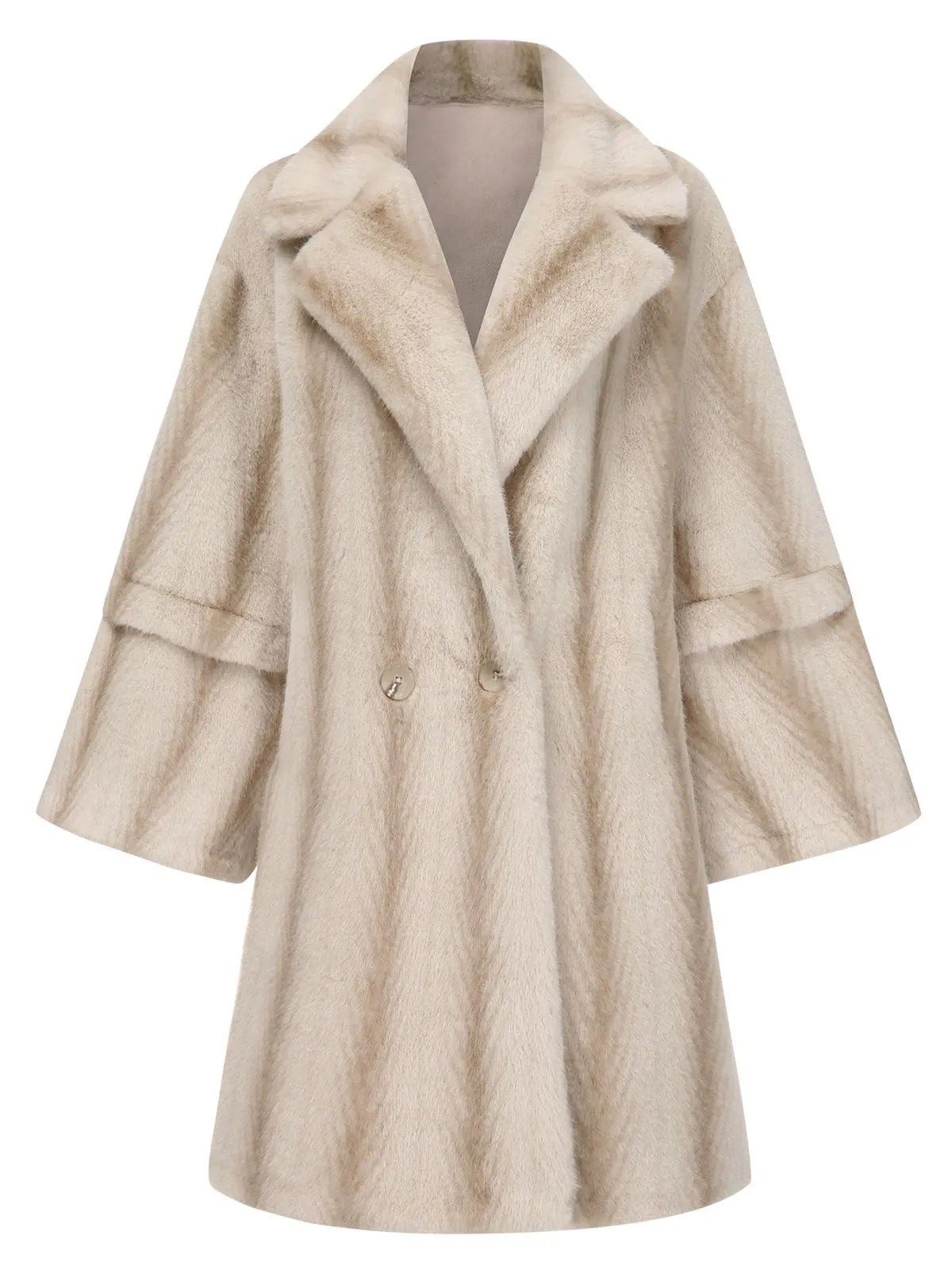 Beige 1950s Faux Fur Lapel Plush Coat sold by Retro Stage