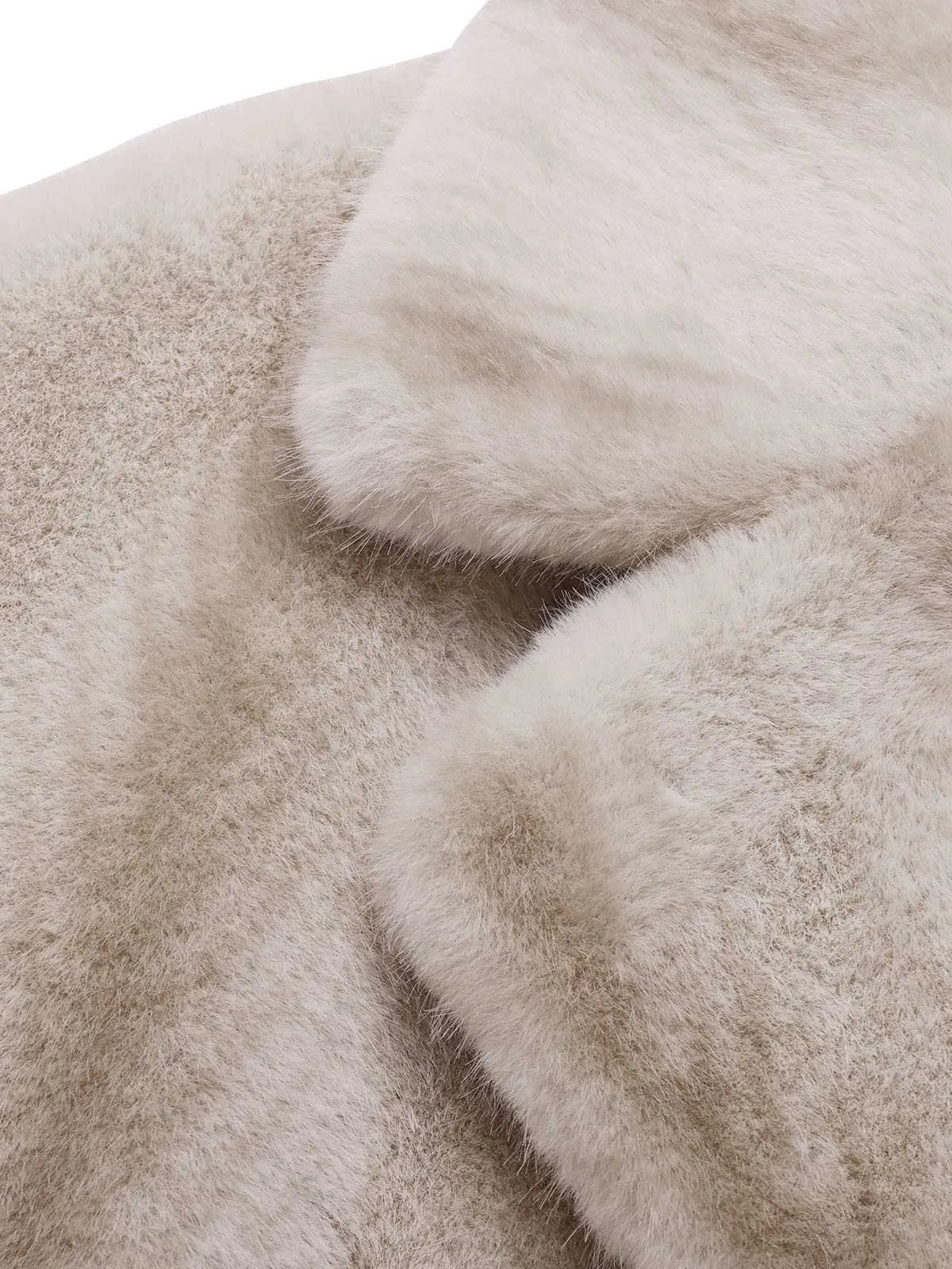 Beige 1950s Faux Fur Lapel Plush Coat sold by Retro Stage product image thumbnail 4