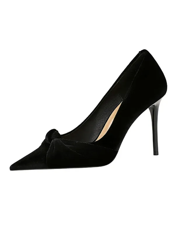 Pointed Toe Velvet Stiletto Heels Shoes sold by Retro Stage