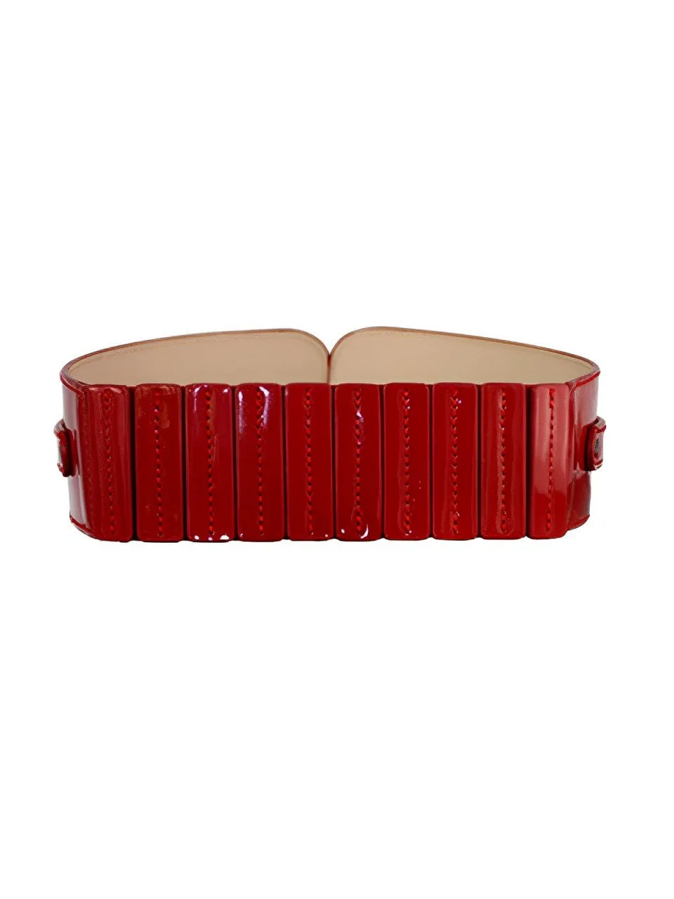 Patent Leather Buckle Vintage Wide Belt sold by Retro Stage product image thumbnail 5