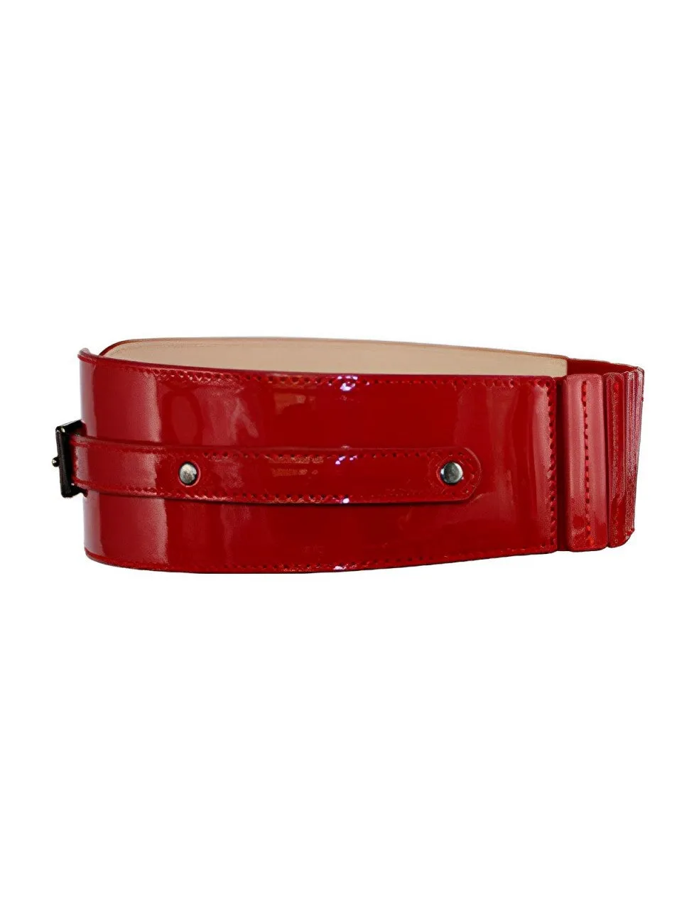 Patent Leather Buckle Vintage Wide Belt sold by Retro Stage product image thumbnail 4