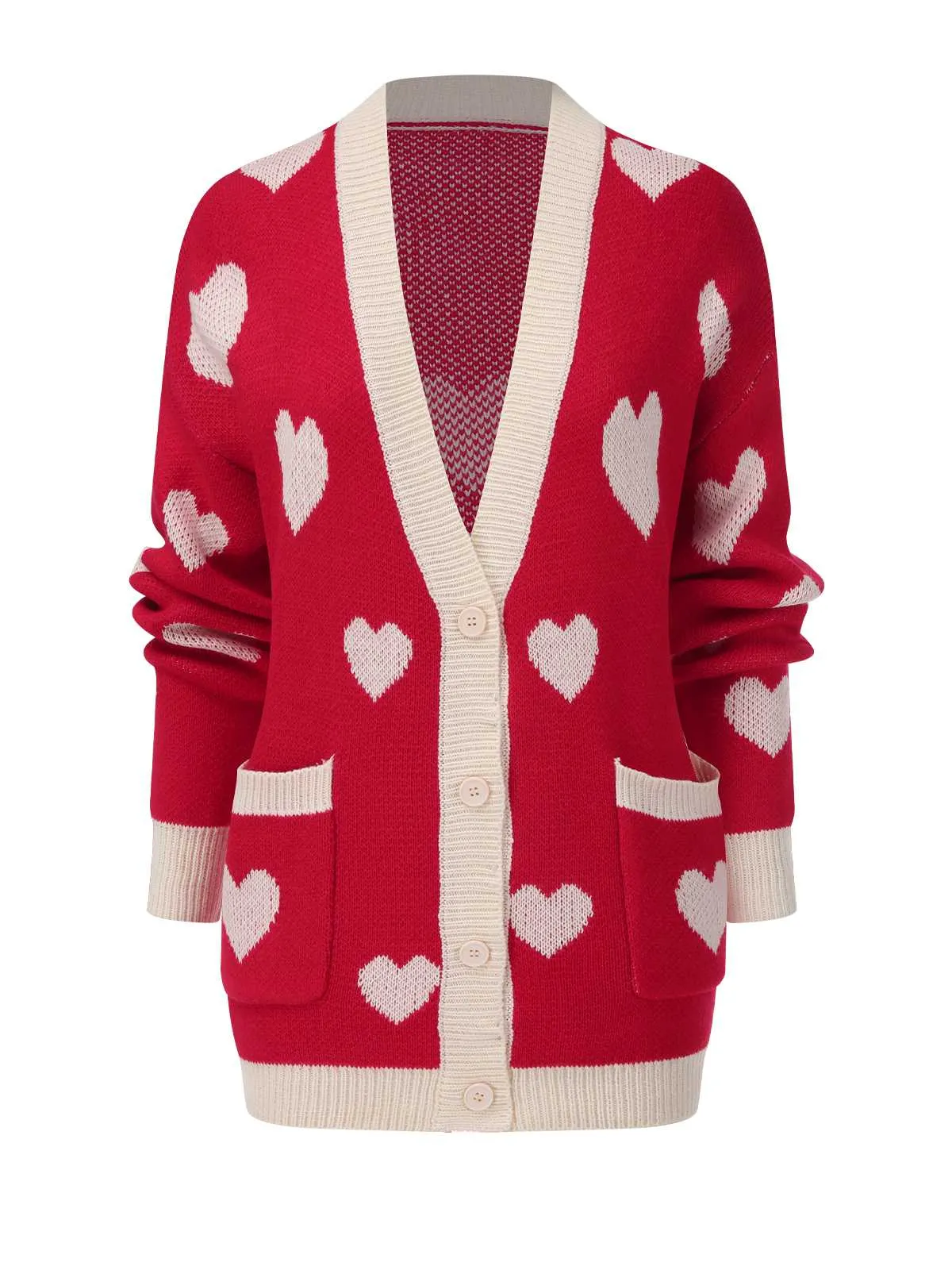 1950s Button Heart Dot Knitted Cardigan sold by Retro Stage product image thumbnail 2